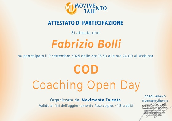 Attestato Gymnasium — La palestra dei Coach