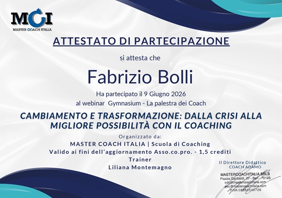 Attestato Gymnasium — La palestra dei Coach